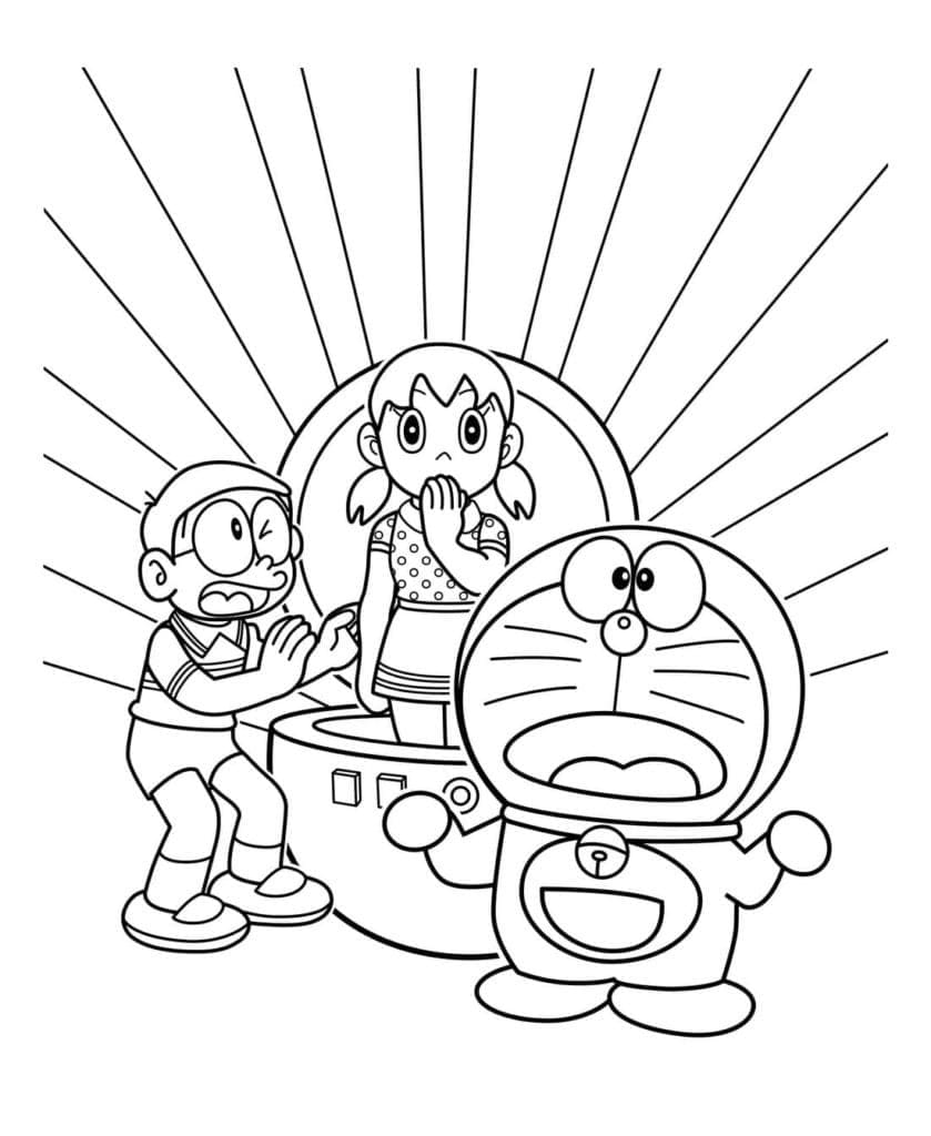 Tô màu Doraemon, Nobita Và Shizuka 1 Tô màu Doraemon, Nobita Và Shizuka dễ thương cho bé