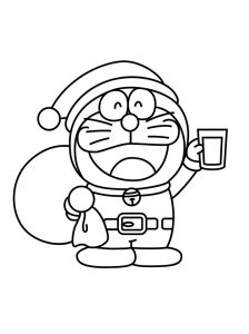 Tô màu doraemon ông già noel giúp bé rèn luyện khả năng tô màu
