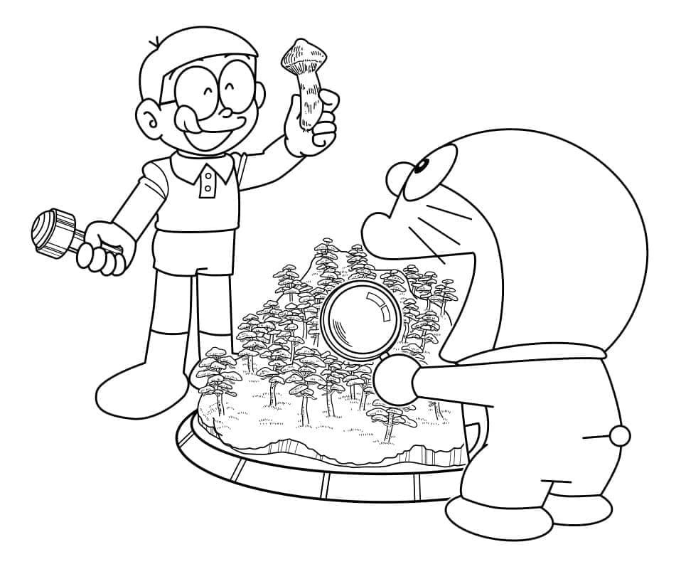 Tô màu Doraemon Với Nobita 1 Tô màu Doraemon Với Nobita giúp bé rèn luyện khả năng tô màu