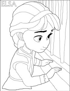 Tô màu Elsa Nhỏ Bé dễ thương cho bé