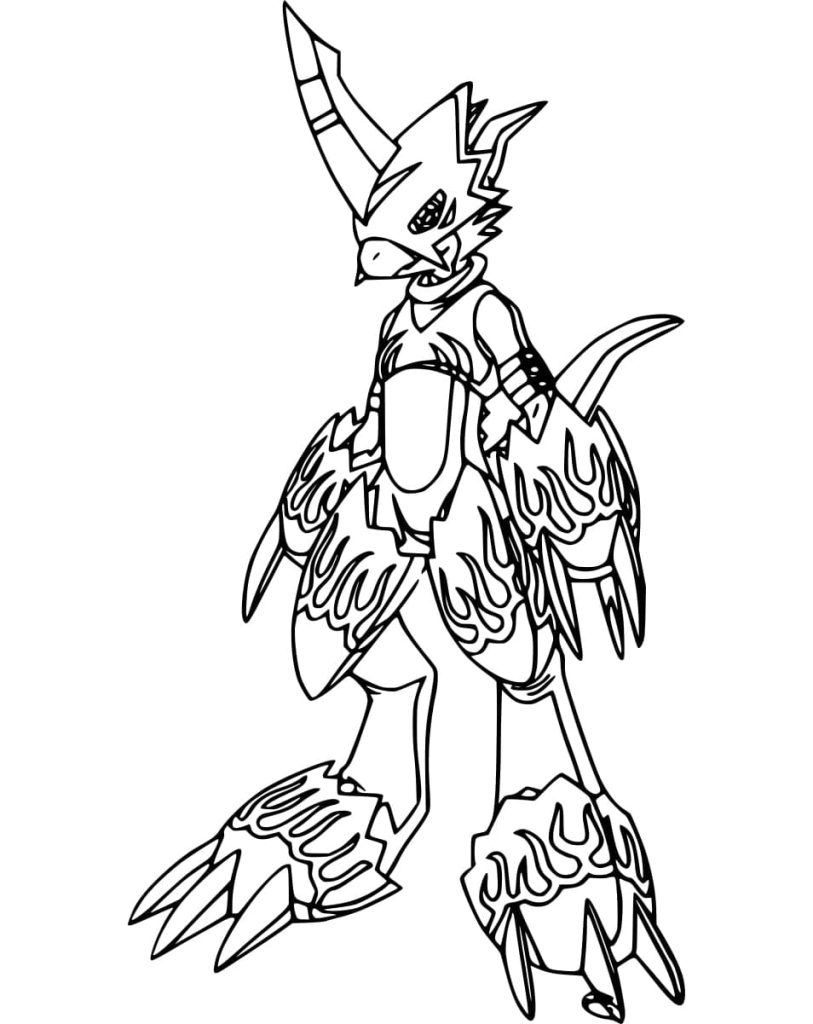 Tô màu Flamedramon 1 Tô màu Flamedramon giúp bé rèn luyện khả năng tô màu