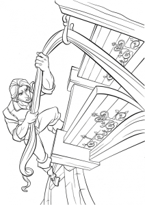 Tô màu flynn đang leo lên tòa nhà cho bé tập tô