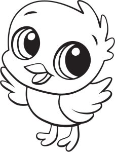 Tô màu gà con siêu dễ thương cho bé tập tô