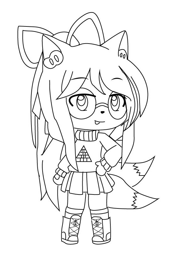 Tô màu Gacha Life 10 1 Tô màu Gacha Life 10 dễ thương cho bé