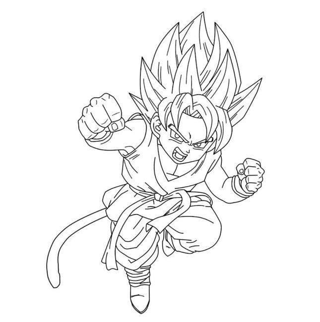 Tô màu Goku Bé Nhỏ Tức Giận cho bé tập tô