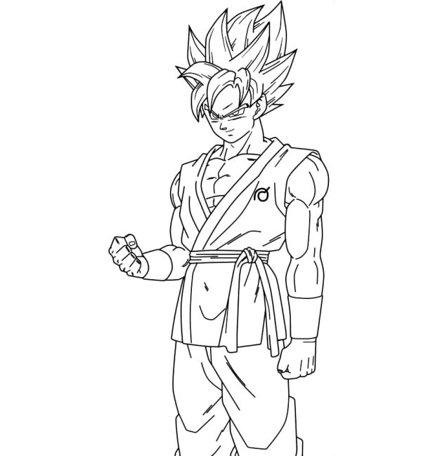 Tô màu Goku Mỉm Cười dễ thương cho bé