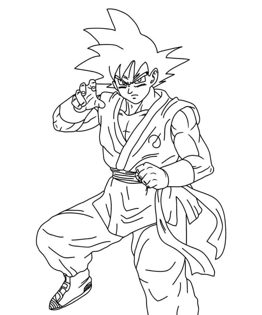 Tô màu Goku Sẵn Sàng 1 Tô màu Goku Sẵn Sàng cho bé tập tô