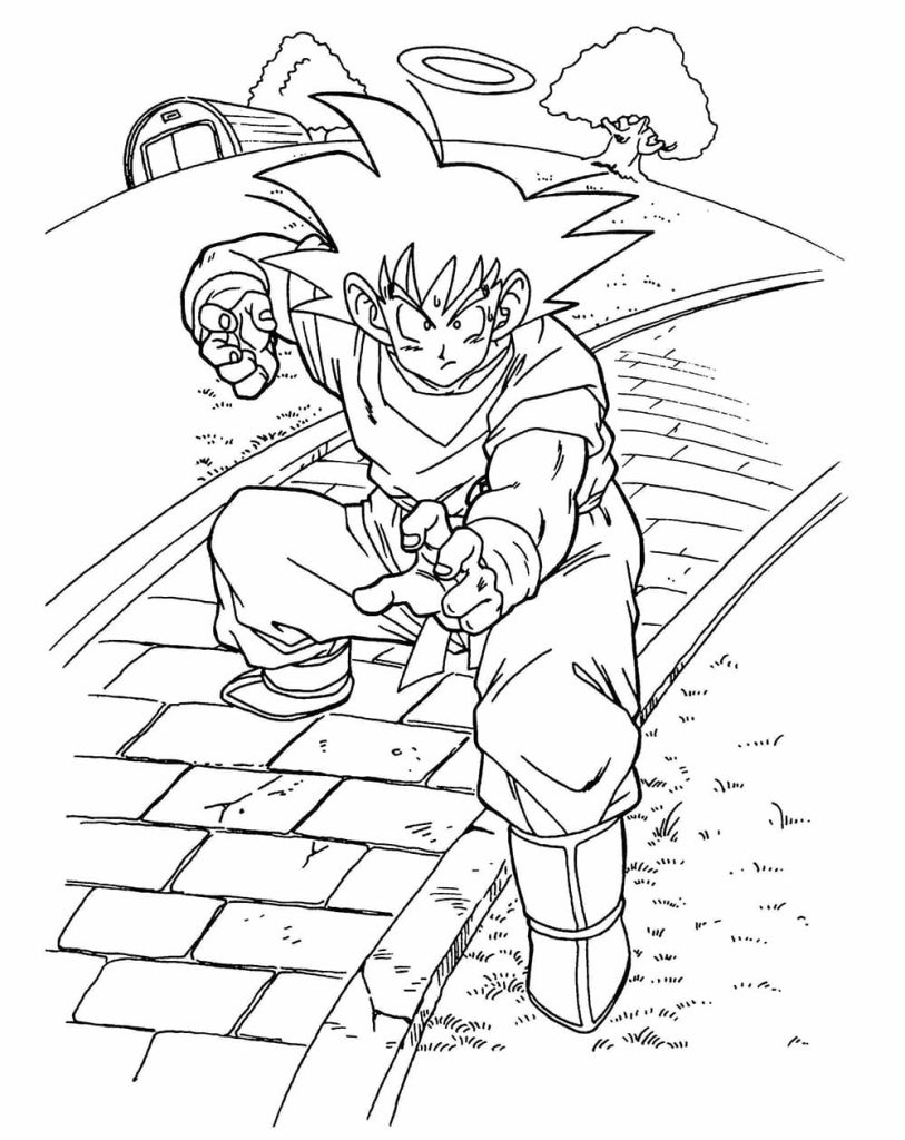 Tô màu Goku Tập Luyện 1 Tô màu Goku Tập Luyện giúp bé rèn luyện khả năng tô màu