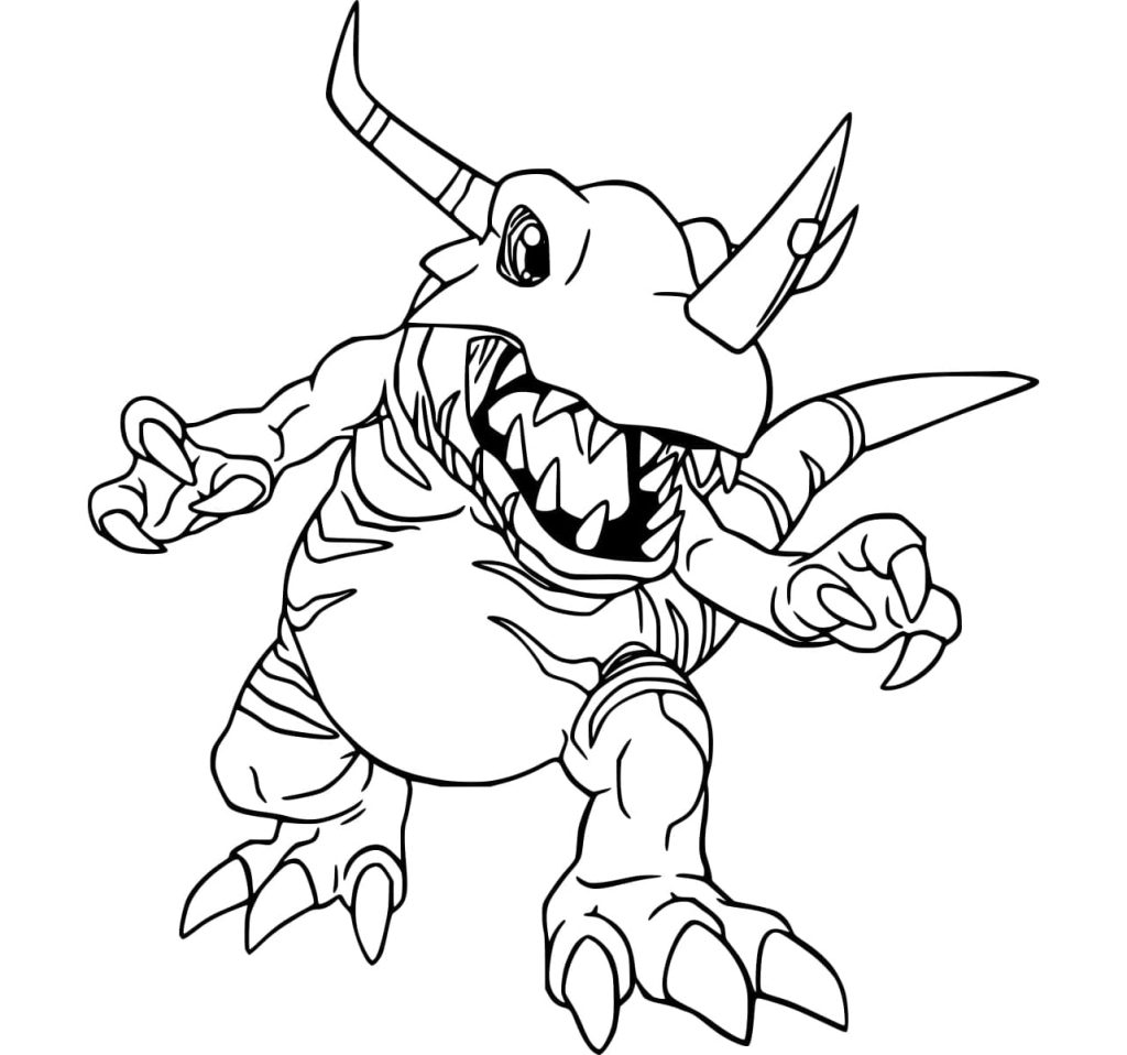 Tô màu Greymon 1 Tô màu Greymon giúp bé rèn luyện khả năng tô màu