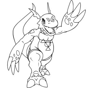 Tô màu Guilmon giúp bé rèn luyện khả năng tô màu