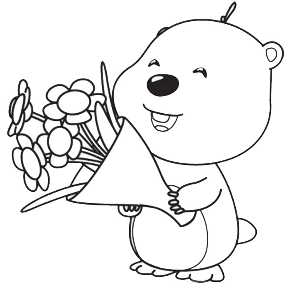 Tô màu Hải Ly Loopy 1 Tô màu Hải Ly Loopy giúp bé rèn luyện khả năng tô màu