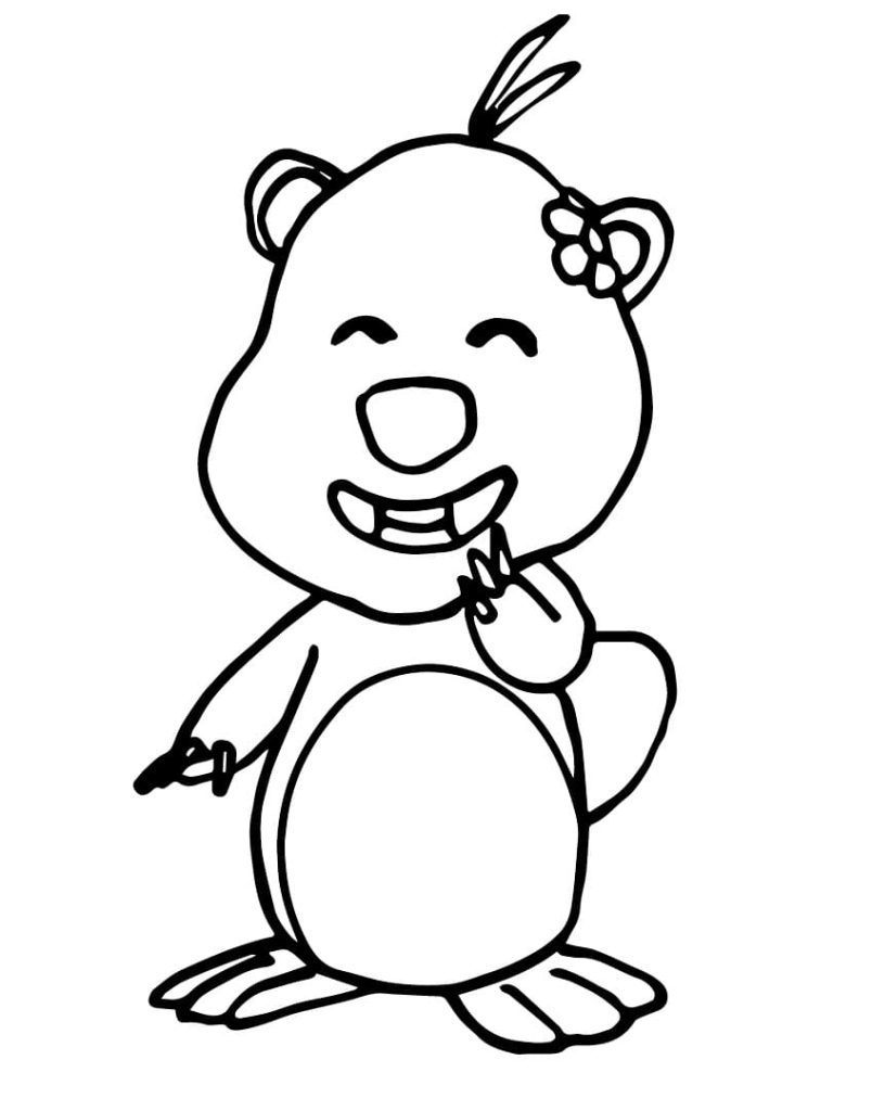 Tô màu Hải Ly Loopy Mỉm Cười 1 Tô màu Hải Ly Loopy Mỉm Cười cho bé tập tô