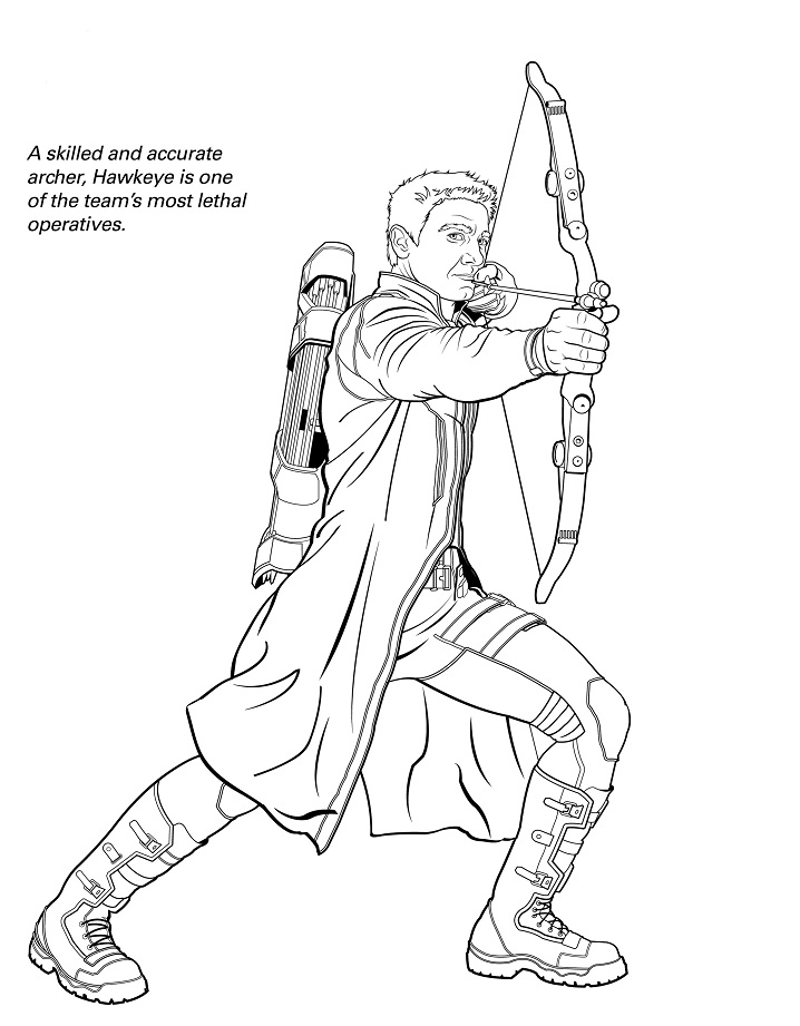 Tô màu hawkeye 1 Tô màu hawkeye giúp bé rèn luyện khả năng tô màu