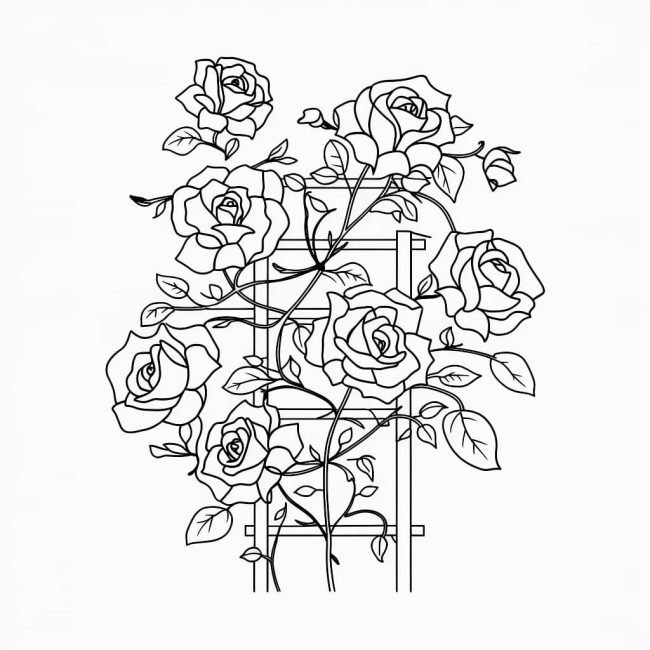 Tô màu Hoa Hồng Leo giúp bé rèn luyện khả năng tô màu