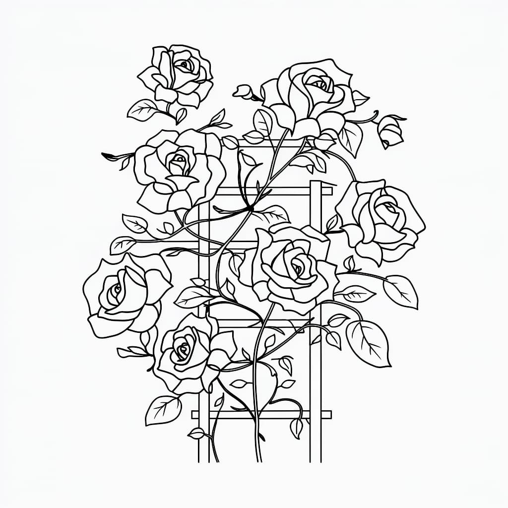 Tô màu Hoa Hồng Leo 1 Tô màu Hoa Hồng Leo giúp bé rèn luyện khả năng tô màu