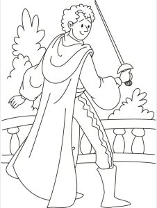 Tô màu Hoàng Tử và Thanh Kiếm cho bé tập tô