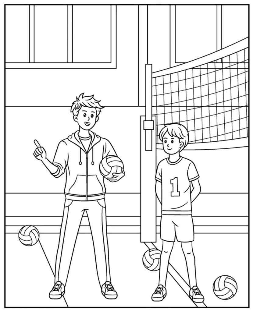 Tô màu Huấn Luyện Viên Bóng Chuyền 1 Tô màu Huấn Luyện Viên Bóng Chuyền giúp bé rèn luyện khả năng tô màu