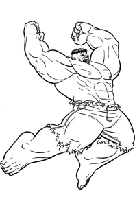 Tô màu hulk đang đánh nhau giúp bé rèn luyện khả năng tô màu