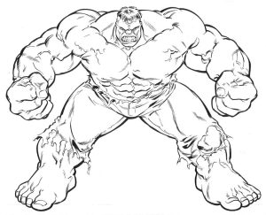 Tô màu hulk đang giận dữ cho bé tập tô