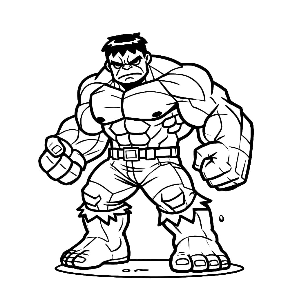 Tô màu Hulk Nhìn Chằm Chằm 1 Tô màu Hulk Nhìn Chằm Chằm dễ thương cho bé