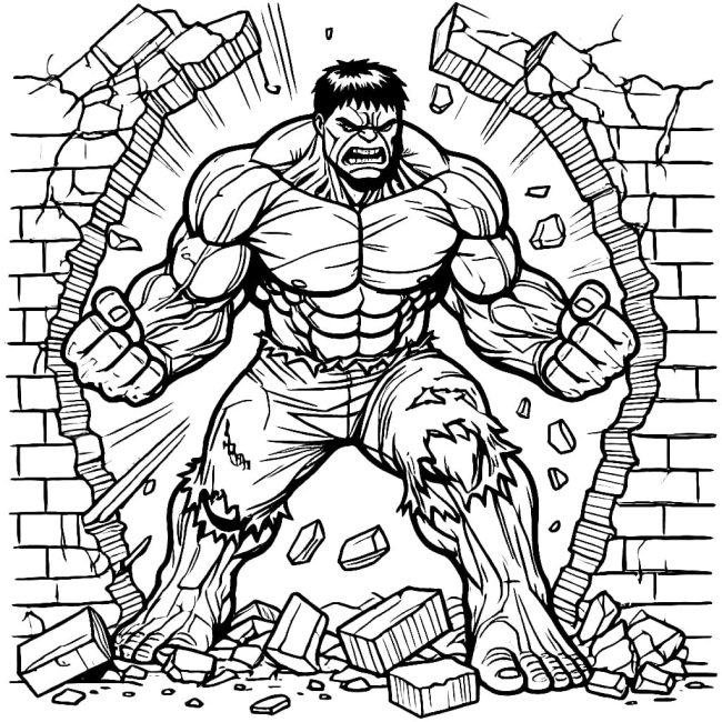 Tô màu Hulk Phá Bức Tường giúp bé rèn luyện khả năng tô màu