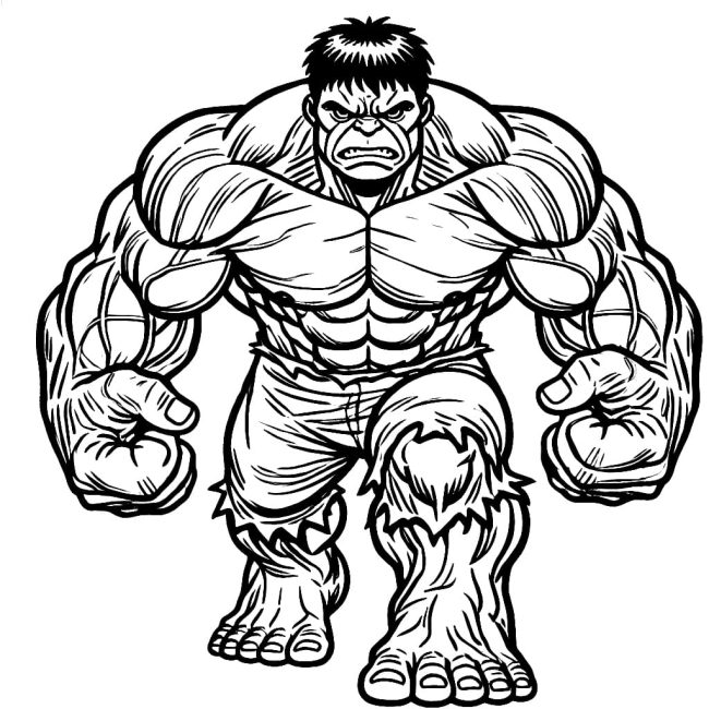 Tô màu Hulk To Lớn dễ thương cho bé