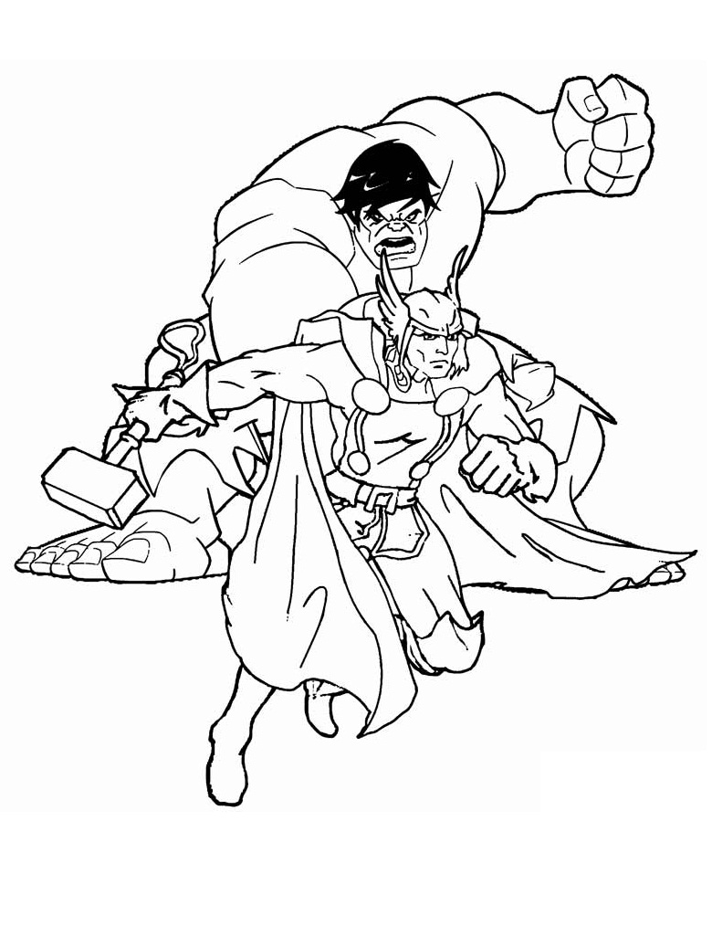 Tô màu hulk và thor 1 Tô màu hulk và thor giúp bé rèn luyện khả năng tô màu