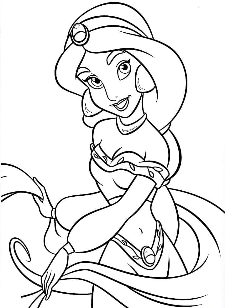 Tô màu Jasmine Xinh Đẹp 1 Tô màu Jasmine Xinh Đẹp giúp bé rèn luyện khả năng tô màu