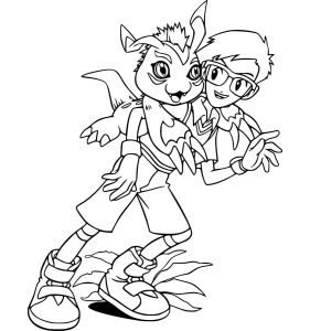 Tô màu Joe Với Gomamon cho bé tập tô