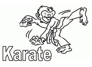 Tô màu Khỉ Karate dễ thương cho bé