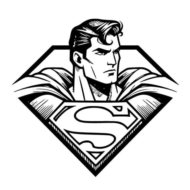 Tô màu Khuôn Mặt Siêu Nhân Superman cho bé tập tô