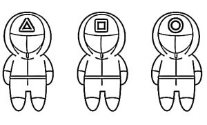 Tô màu Lính Gác Trò Chơi Con Mực giúp bé rèn luyện khả năng tô màu