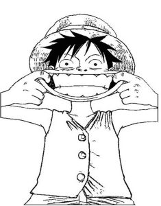 Tô màu Luffy Hài hước cho bé tập tô
