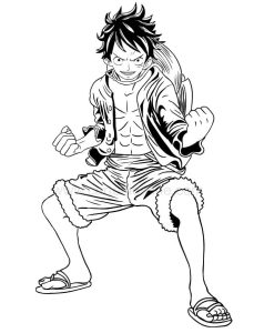 Tô màu Luffy Mạnh Mẽ cho bé tập tô