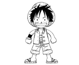 Tô màu Luffy Tí Hon dễ thương cho bé