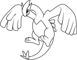 Tô màu lugia trong pokemon cho bé tập tô