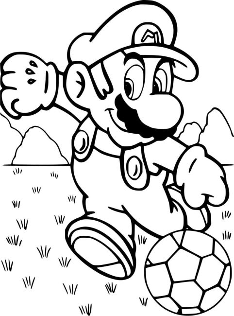 Tô màu Mario Chơi Bóng Đá giúp bé rèn luyện khả năng tô màu