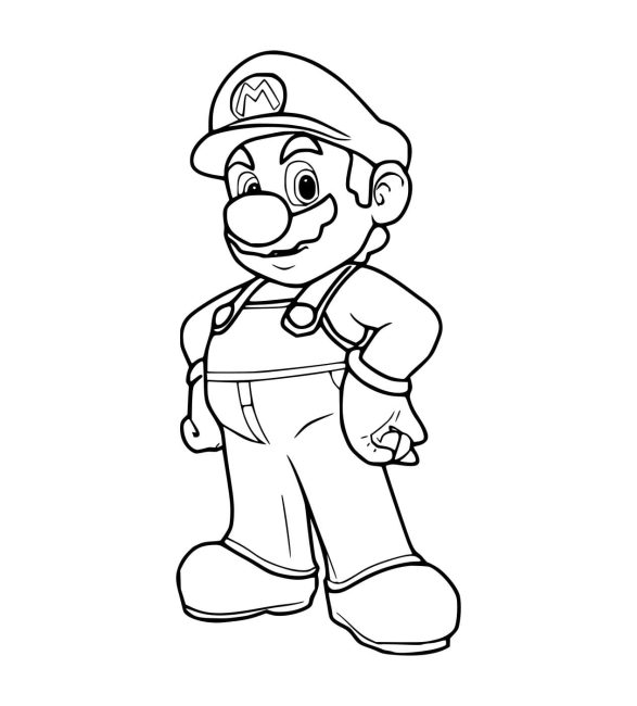 Tô màu Mario Đứng dễ thương cho bé