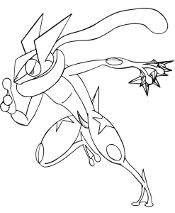 Tô màu mega greninja chiến đấu giúp bé rèn luyện khả năng tô màu