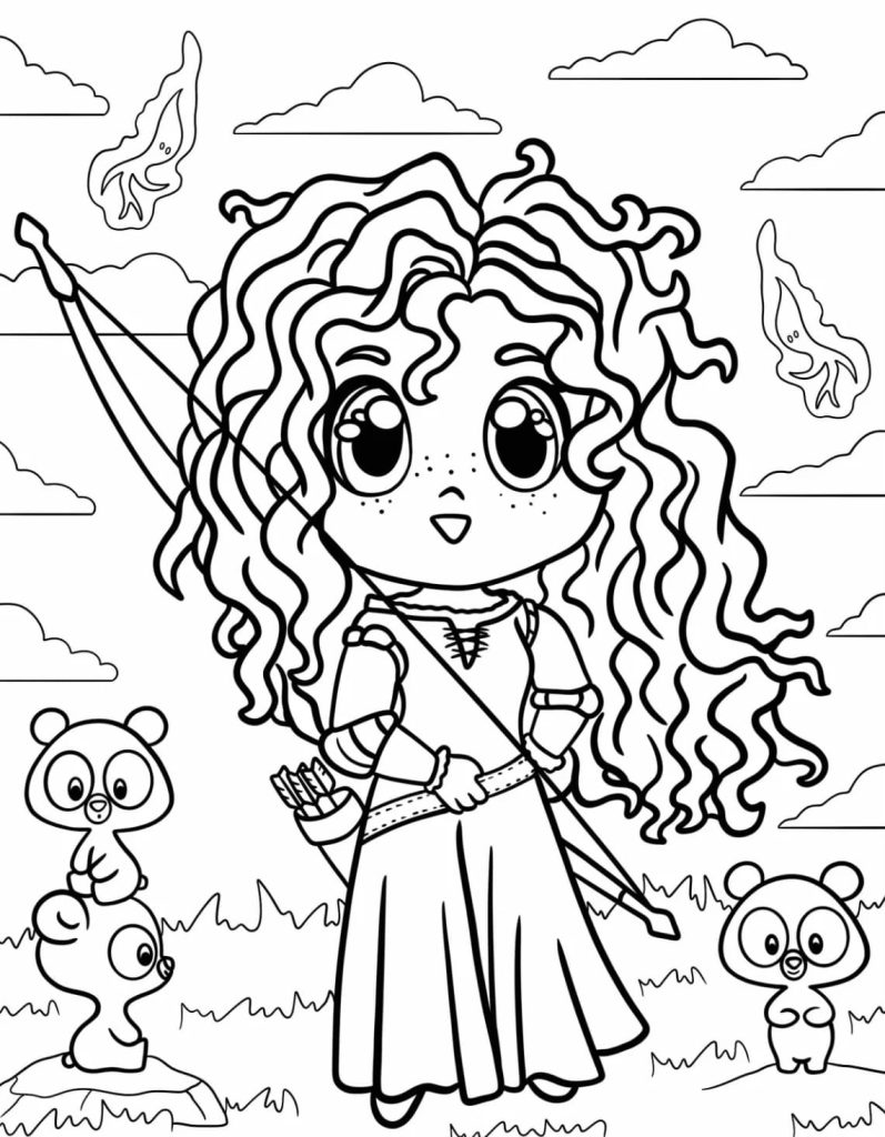 Tô màu Merida Nhỏ Nhắn 1 Tô màu Merida Nhỏ Nhắn giúp bé rèn luyện khả năng tô màu