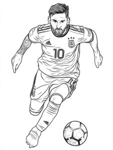 Tô màu Messi Đang Đi Bóng giúp bé rèn luyện khả năng tô màu