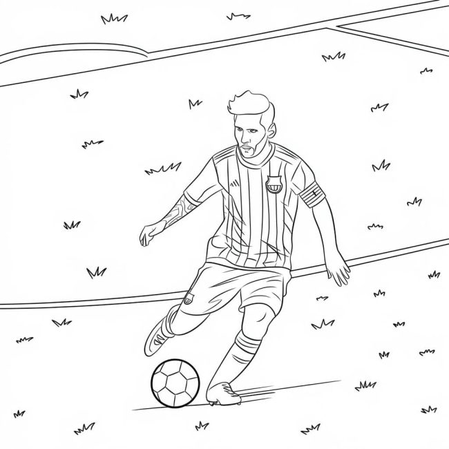 Tô màu Messi Thi Đấu giúp bé rèn luyện khả năng tô màu