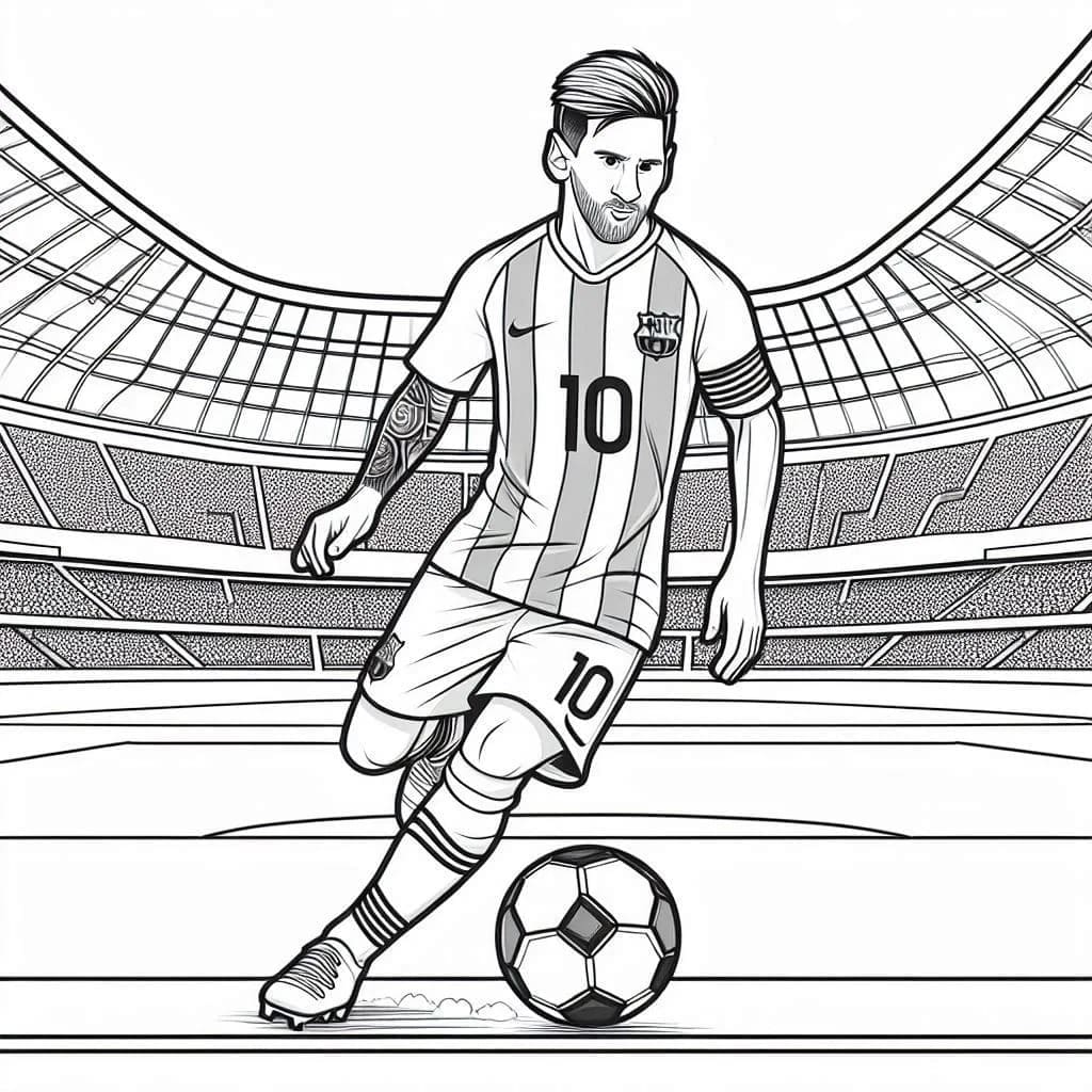 Tô màu Messi Trong Sân 1 Tô màu Messi Trong Sân giúp bé rèn luyện khả năng tô màu