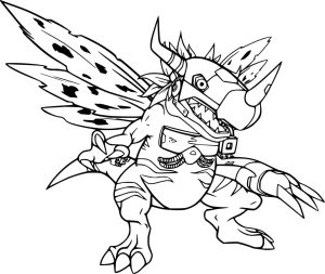 Tô màu Metalgreymon giúp bé rèn luyện khả năng tô màu