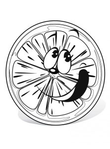 Tô màu Miếng Cam Vui Vẻ dễ thương cho bé