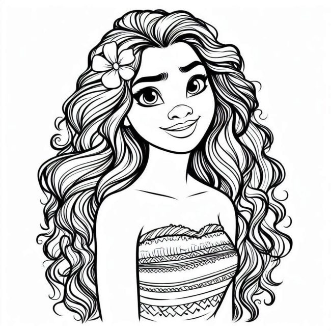 Tô màu Moana Duyên Dáng dễ thương cho bé