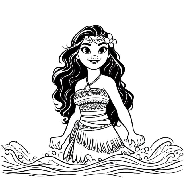 Tô màu Moana Ngoài Biển giúp bé rèn luyện khả năng tô màu