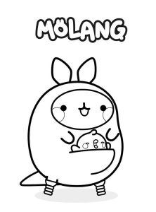 Tô màu Molang Chuột Túi dễ thương cho bé