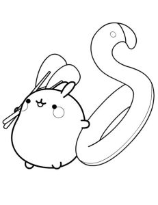 Tô màu Molang Đi Chèo Thuyền dễ thương cho bé