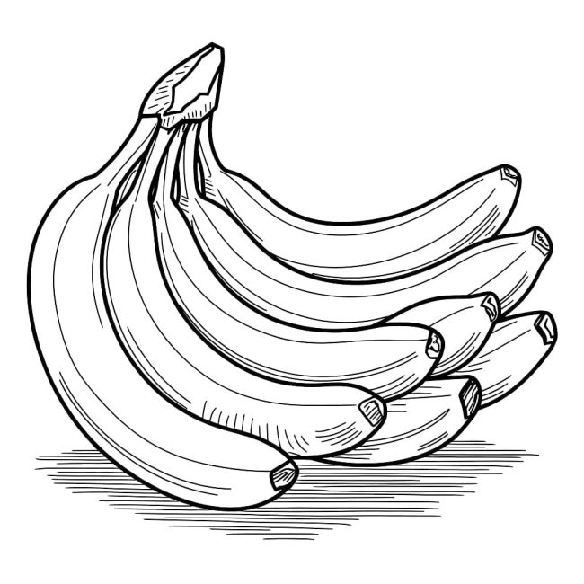 Tô màu Một Nải Chuối Đẹp cho bé tập tô